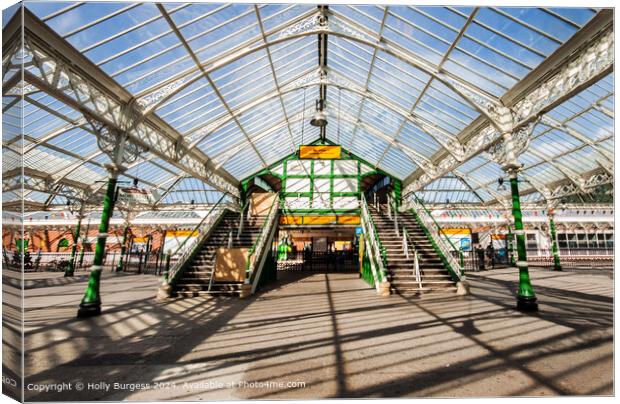 Tynemouth Metro Station Architecture Canvas Print by Holly Burgess
