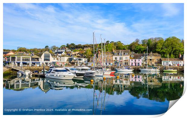 Padstow Harbour Morning Reflections Print by Graham Prentice