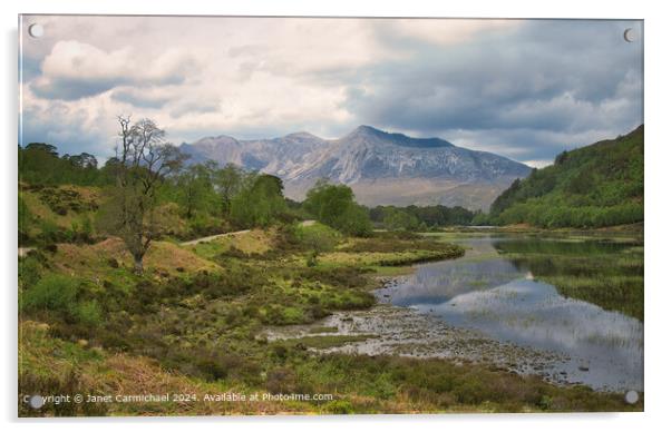 Beinn Eighe Mountain Range Landscape Acrylic by Janet Carmichael
