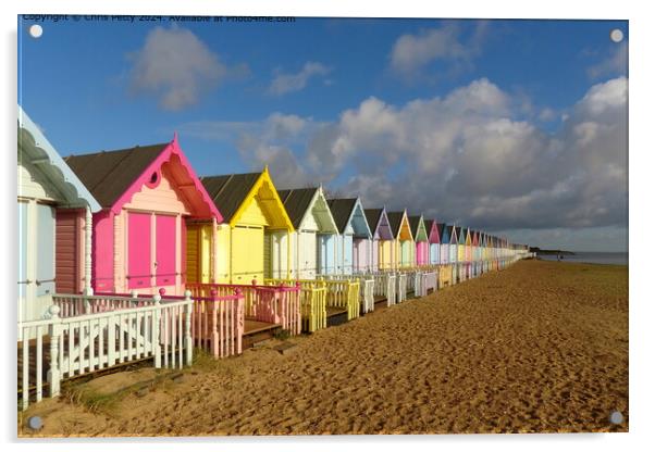 West Mersea Beach Huts  Acrylic by Chris Petty