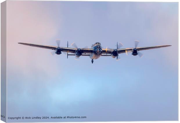 Avro Lancaster BBMF Head-On Sky Canvas Print by Rick Lindley