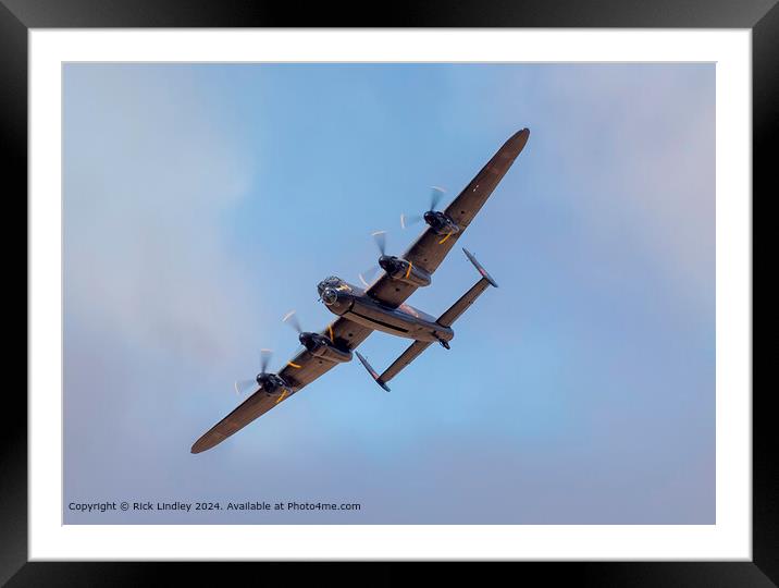 Avro Lancaster Banking Right Framed Mounted Print by Rick Lindley