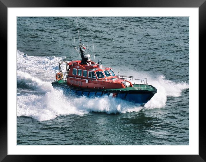 Liverpool Pilot Boat at Speed Framed Mounted Print by chris hyde
