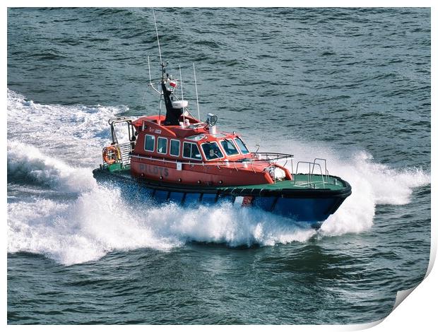Liverpool Pilot Boat at Speed Print by chris hyde