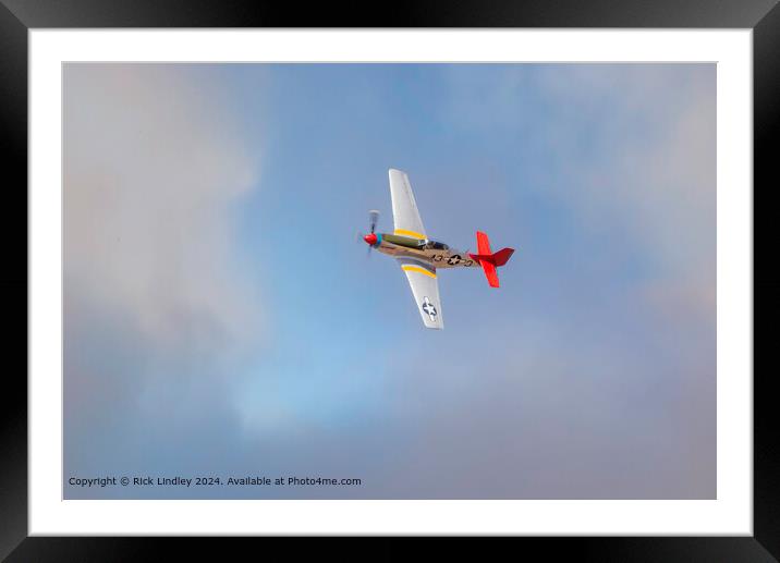 P51 Mustang Southport Sky Framed Mounted Print by Rick Lindley