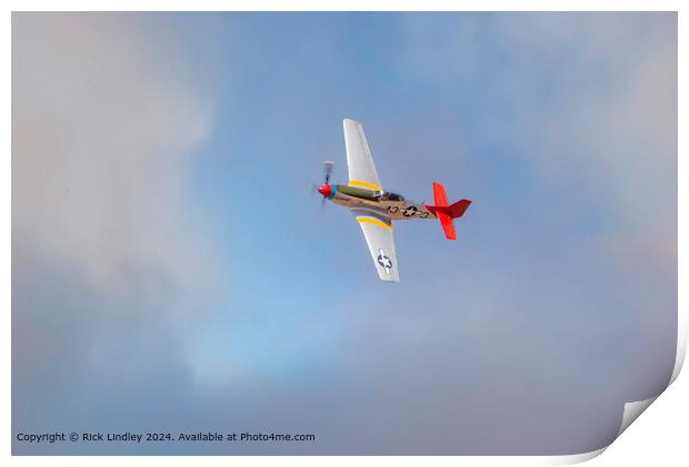 P51 Mustang Southport Sky Print by Rick Lindley