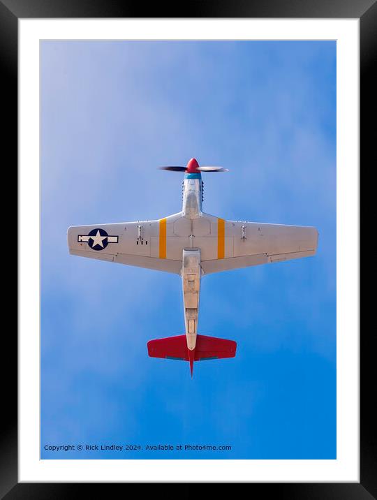 P51 Mustang Climbing  Framed Mounted Print by Rick Lindley