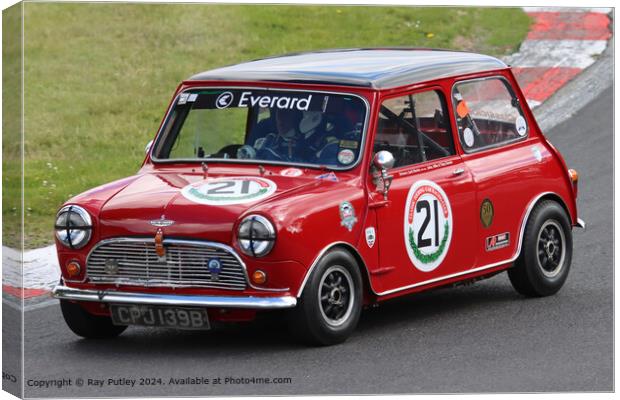 Austin Mini Cooper S Racing Canvas Print by Ray Putley