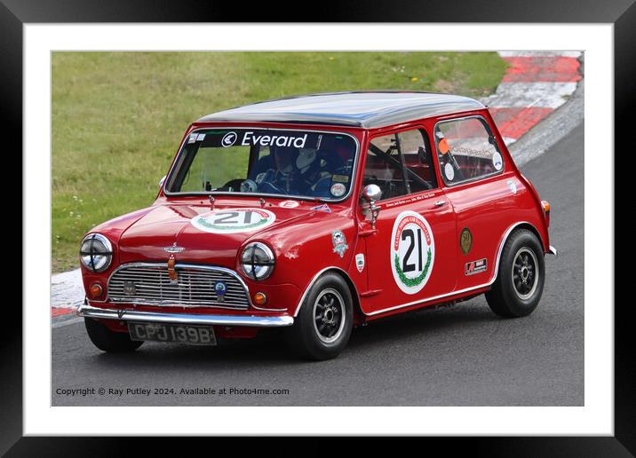 Austin Mini Cooper S Racing Framed Mounted Print by Ray Putley