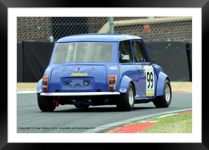 Blue Mini Racing: Dynamic, Thrilling, Action Framed Mounted Print by Ray Putley