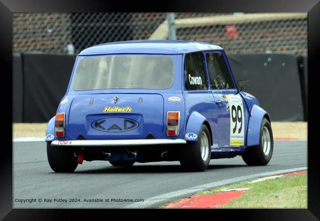 Blue Mini Racing: Dynamic, Thrilling, Action Framed Print by Ray Putley