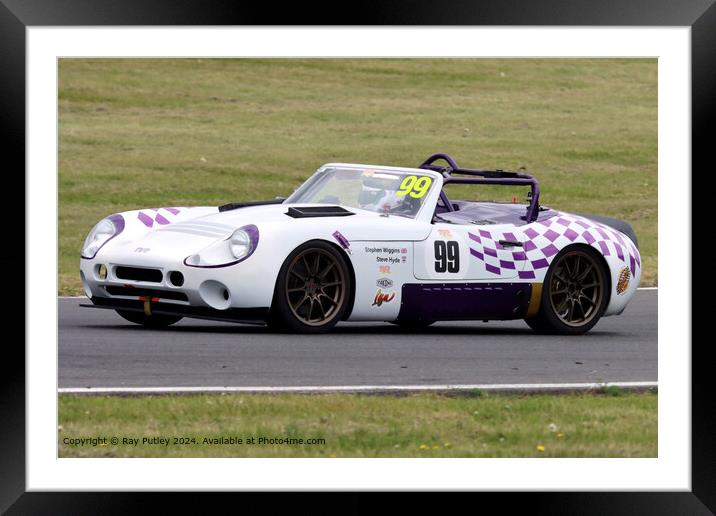 White TVR Racing Circuit Framed Mounted Print by Ray Putley
