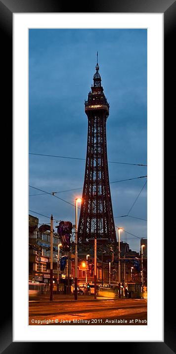 Blackpool Tower at Night, Winter Framed Mounted Print by Jane McIlroy