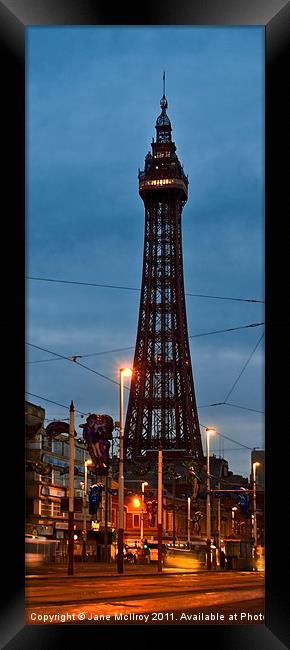 Blackpool Tower at Night, Winter Framed Print by Jane McIlroy