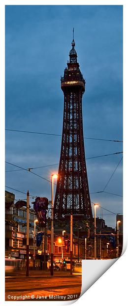 Blackpool Tower at Night, Winter Print by Jane McIlroy