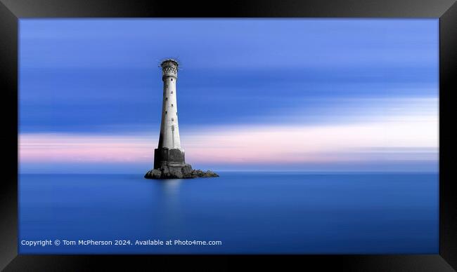 Bishop Rock Lighthouse Seascape Framed Print by Tom McPherson