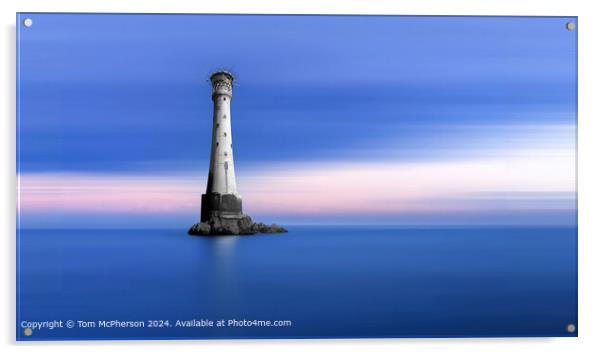 Bishop Rock Lighthouse Seascape Acrylic by Tom McPherson
