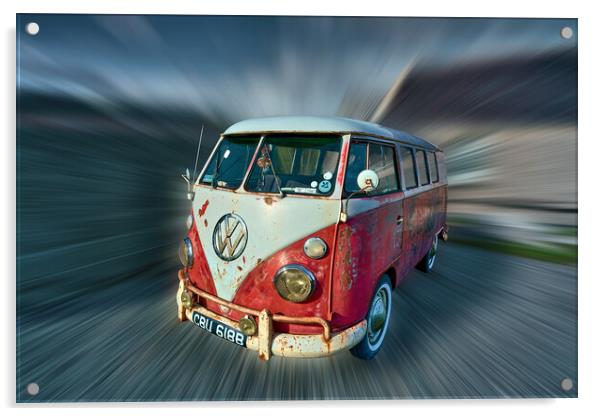 Vintage VW Camper Patina Transport Acrylic by JC studios LRPS ARPS