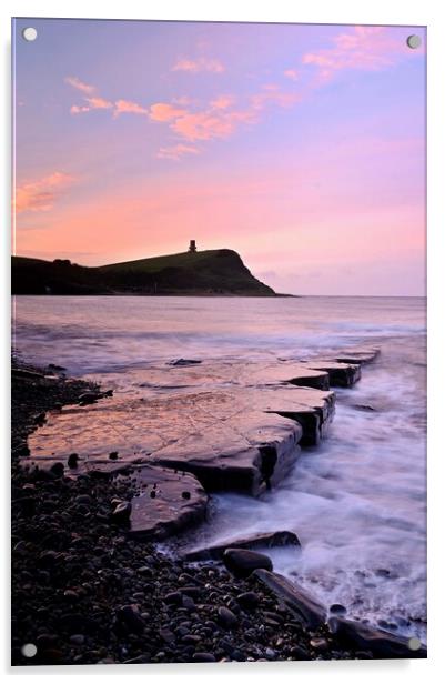 Coastal Sunrise Lighthouse Seascape Acrylic by richard jones