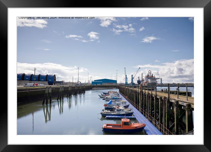 Small Boats moored on The River Blyth Framed Mounted Print by Jim Jones