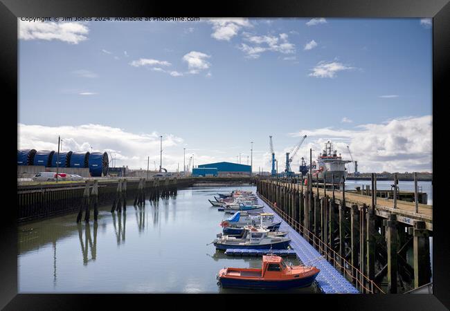 Small Boats moored on The River Blyth Framed Print by Jim Jones