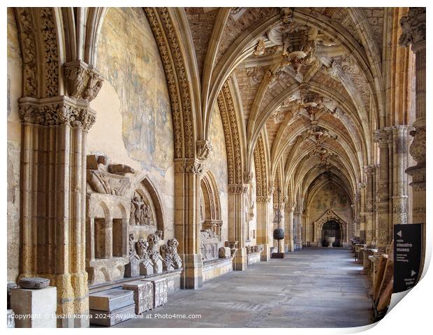 Gothic Cloister Architecture Spain Print by Laszlo Konya