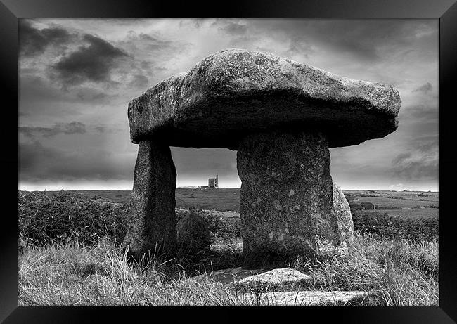 Lanyon Quoit, Ding Dong mine Framed Print by Andrew Watson