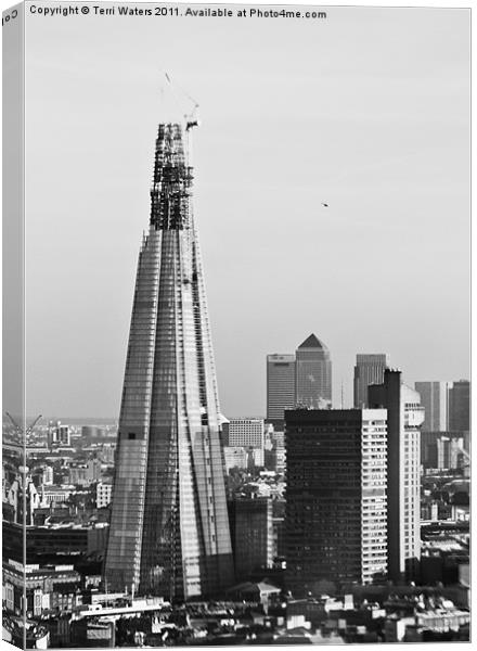 The Shard and Canary Wharf Canvas Print by Terri Waters