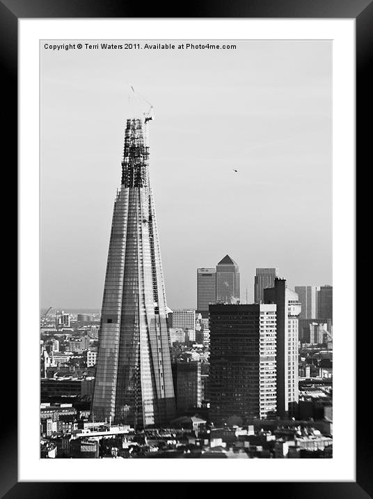 The Shard and Canary Wharf Framed Mounted Print by Terri Waters