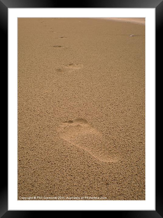 Footprints Framed Mounted Print by Phil Clements