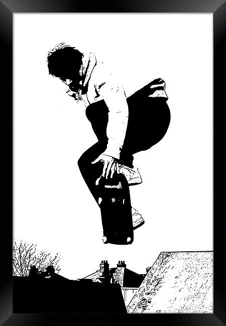 Skateboarder Framed Print by Donna Collett