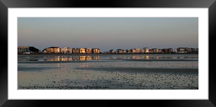 Reflections of a sunset Framed Mounted Print by Phil Wareham