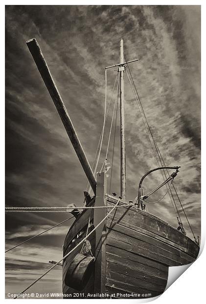 Old Fishing Boat Print by Dave Wilkinson North Devon Ph