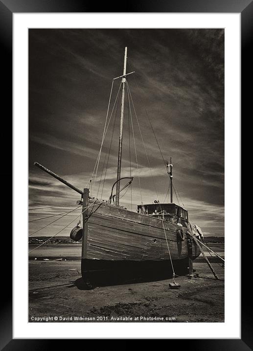 Old Fishing Boat Framed Mounted Print by Dave Wilkinson North Devon Ph