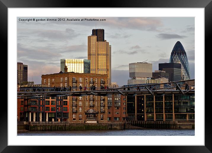 The city of London in the early evening sun Framed Mounted Print by Gordon Dimmer