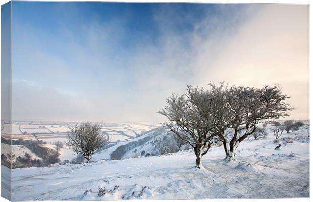 Snow On Winsford Hill Canvas Print by Andrew Wheatley