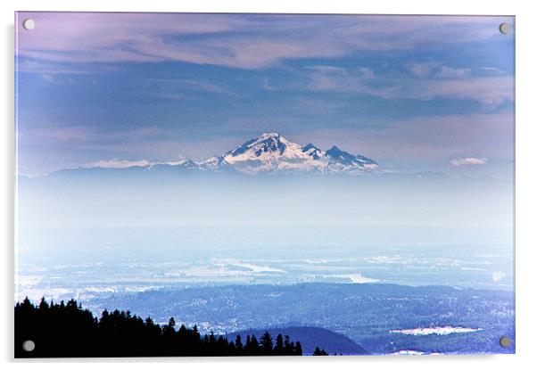 Mount Baker ,Washington state USA Acrylic by Elaine Manley