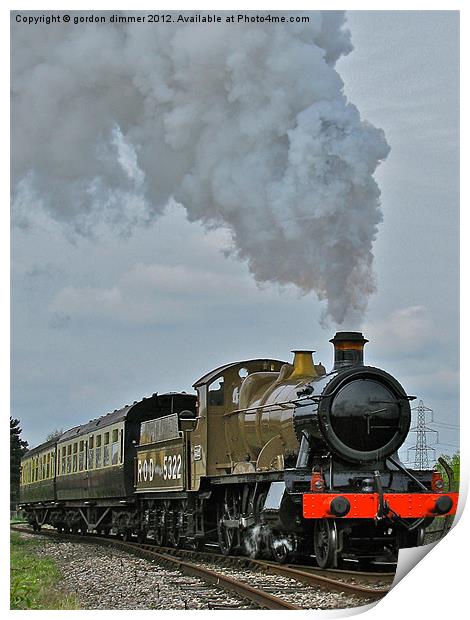 GWR tender engine in full steam Print by Gordon Dimmer