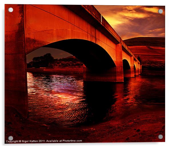 Yorkshire Bridge Sun Rise Acrylic by Nigel Hatton