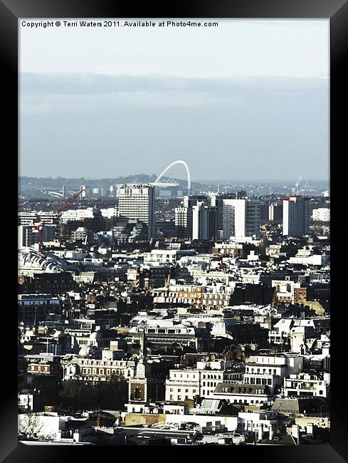 Wembley Arch on London Skyline Framed Print by Terri Waters
