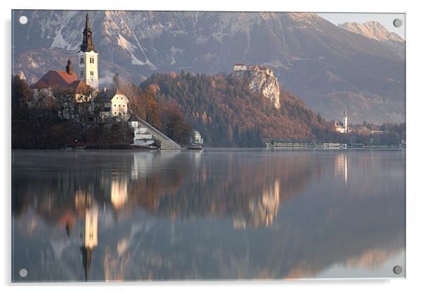 Morning at Lake Bled Acrylic by Ian Middleton