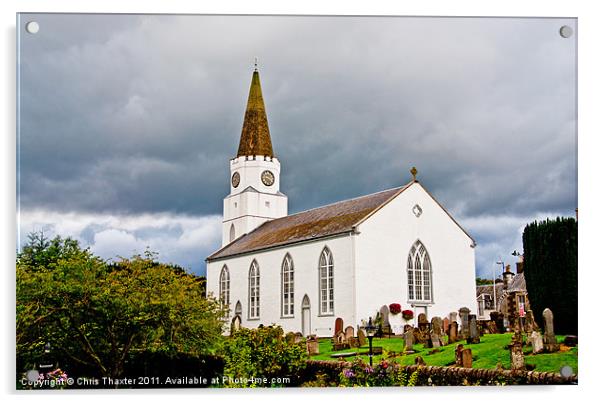 The White Church Acrylic by Chris Thaxter