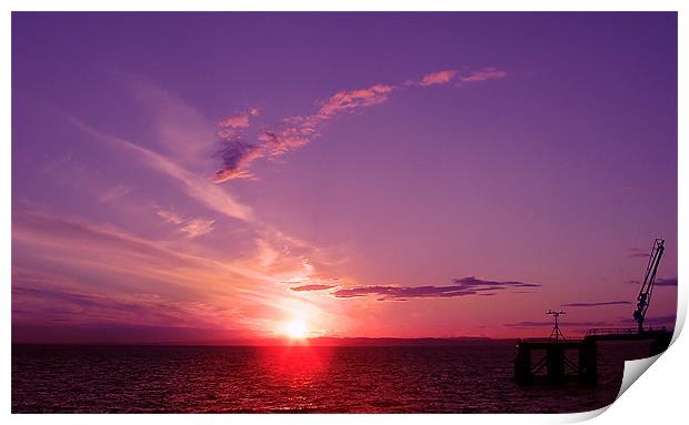 Sunset at Port Seton Print by Kevin Dobie