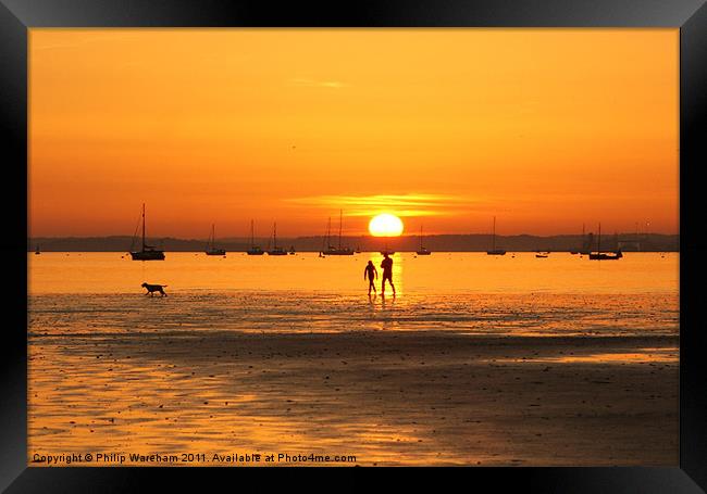 On the Beach at Sunset Framed Print by Phil Wareham
