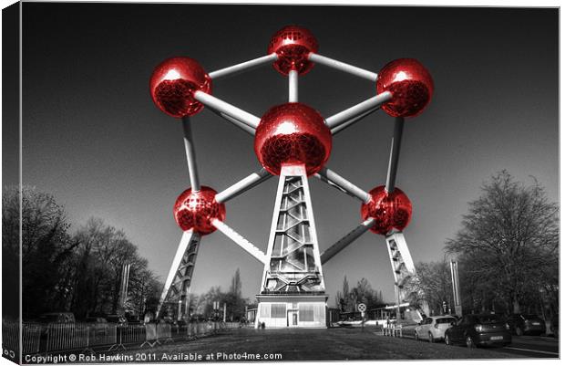 Red Atomium part deux Canvas Print by Rob Hawkins