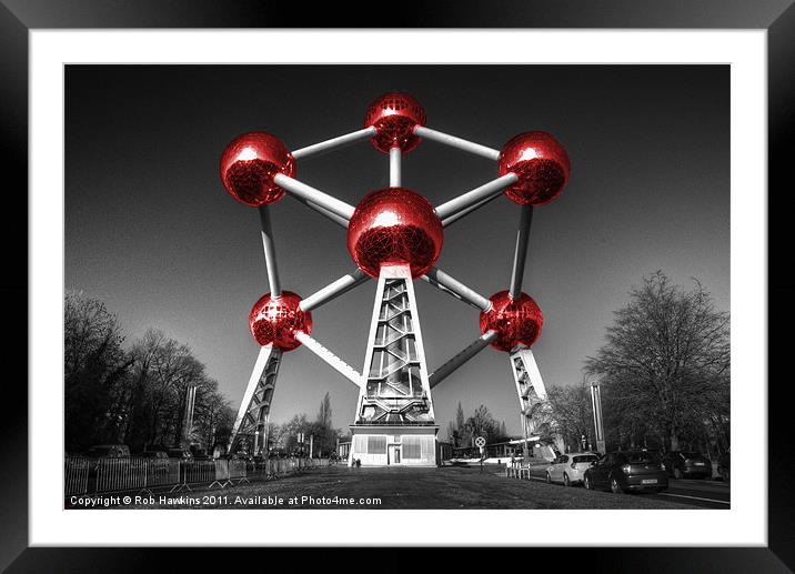 Red Atomium part deux Framed Mounted Print by Rob Hawkins