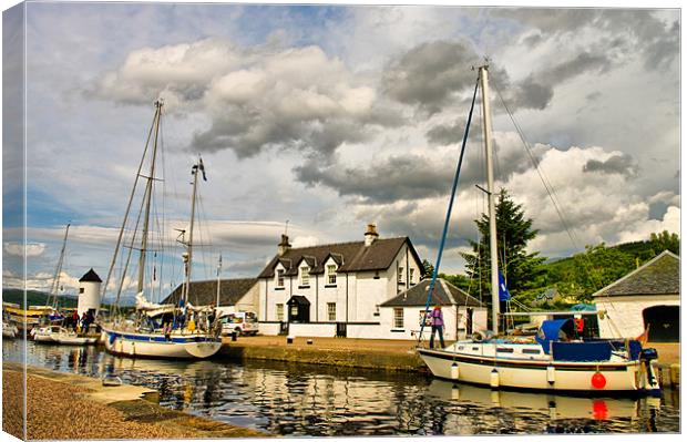Caledonian Canal at Corpach Canvas Print by Jacqi Elmslie