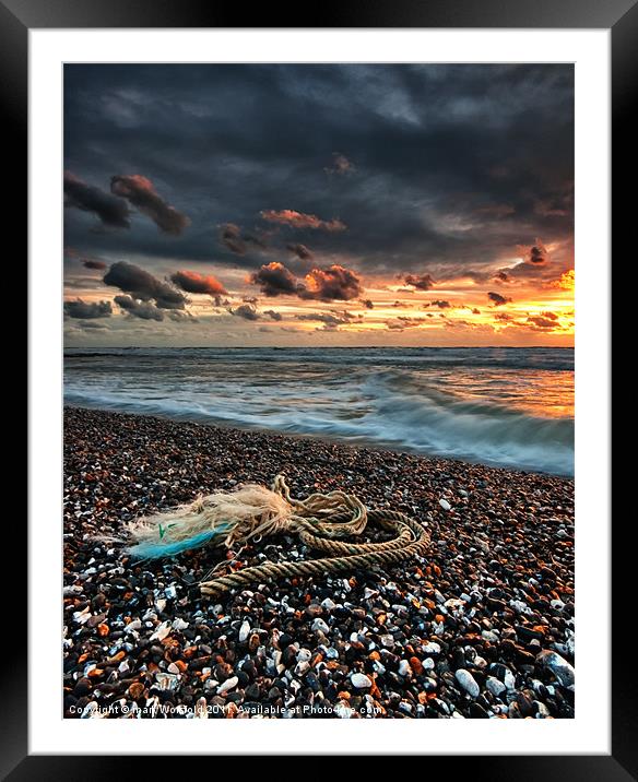 A Rope SunSet Framed Mounted Print by mark Worsfold
