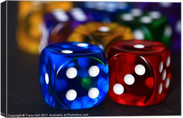 NEON DICE Canvas Print by Tracy Hall
