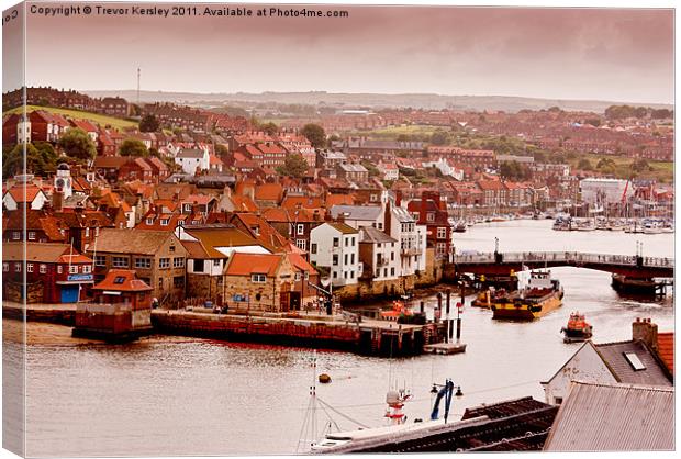 Whitby Town Canvas Print by Trevor Kersley RIP
